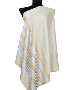 light grey striped wool shawl 0192