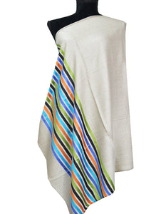 multi-coloured striped wool shawl 0193