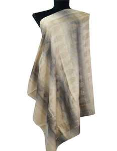 golden and blackish wool shawl 0217