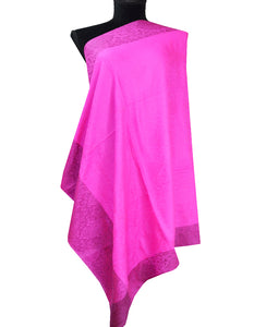 pink striped wool shawl 0220