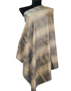 natural and black wool shawl 0223