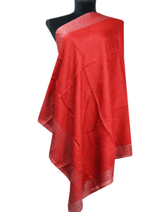 red striped wool shawl 0225