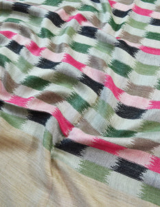 natural striped wool shawl 0264