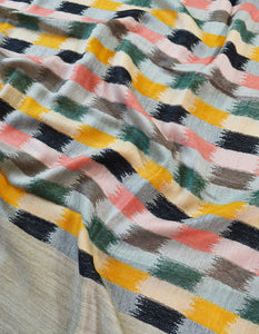 natural striped wool shawl 0267