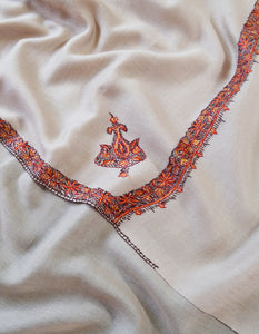 light pinkish men embroidery wool shawl 0307