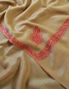 brown men embroidery wool shawl 0308