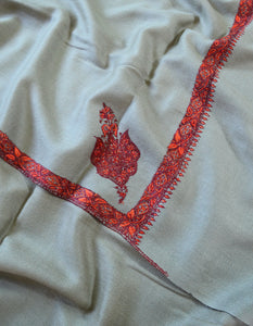 grey men embroidery wool shawl 0309
