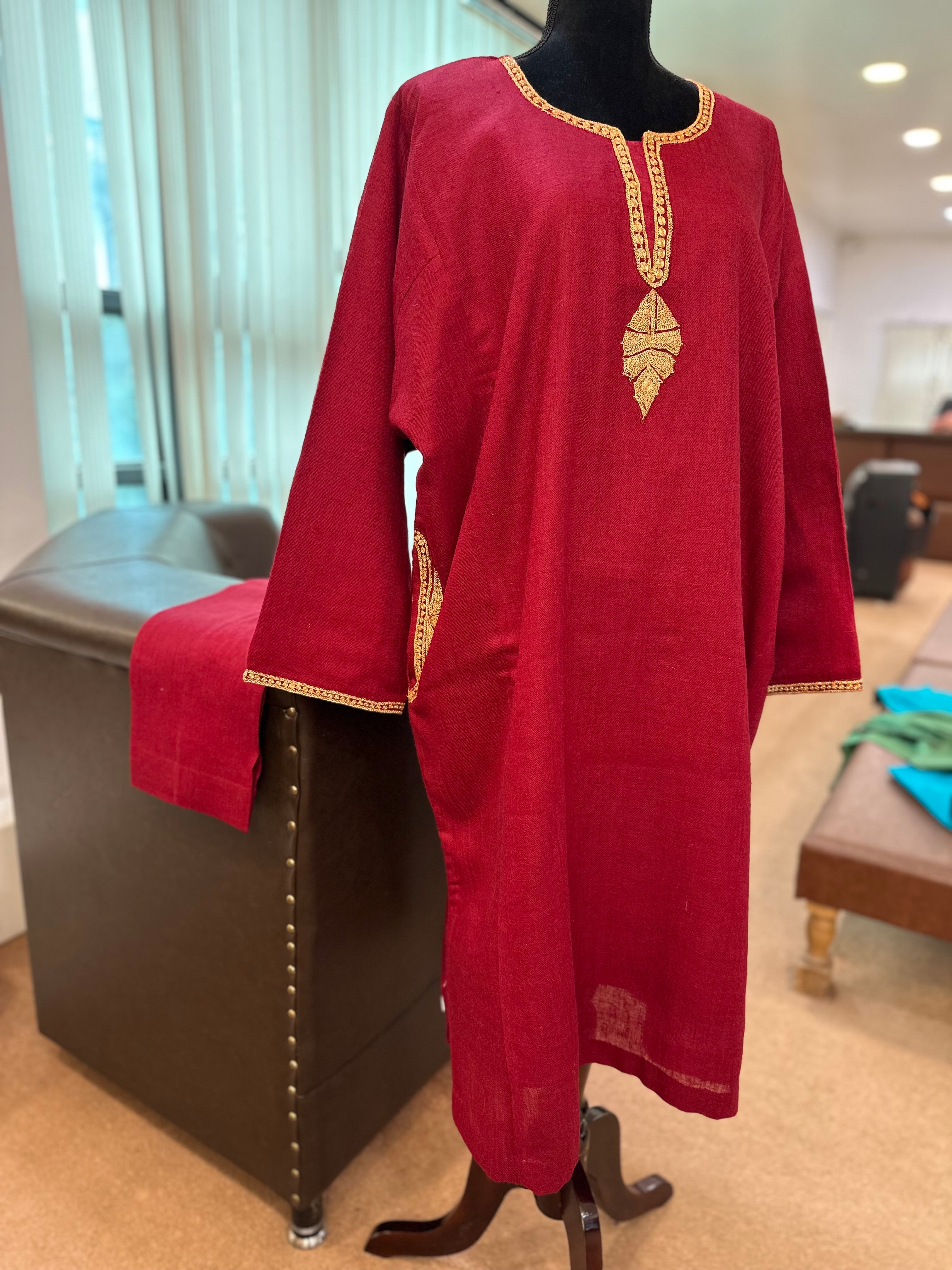 Purepashmina blend pheran set pwb444