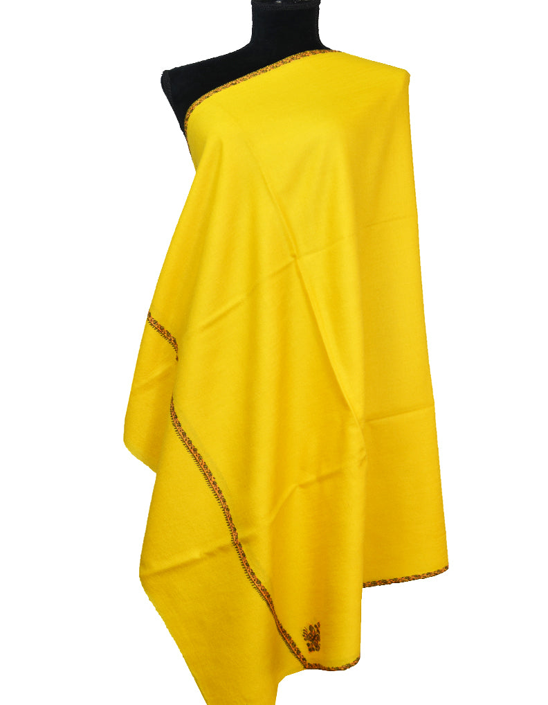 yellow embroidery wool shawl 0010