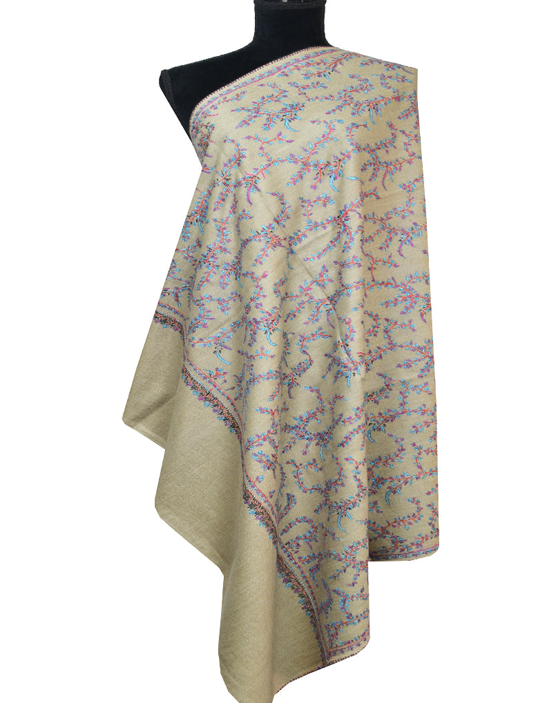 natural embroidery wool shawl 0016