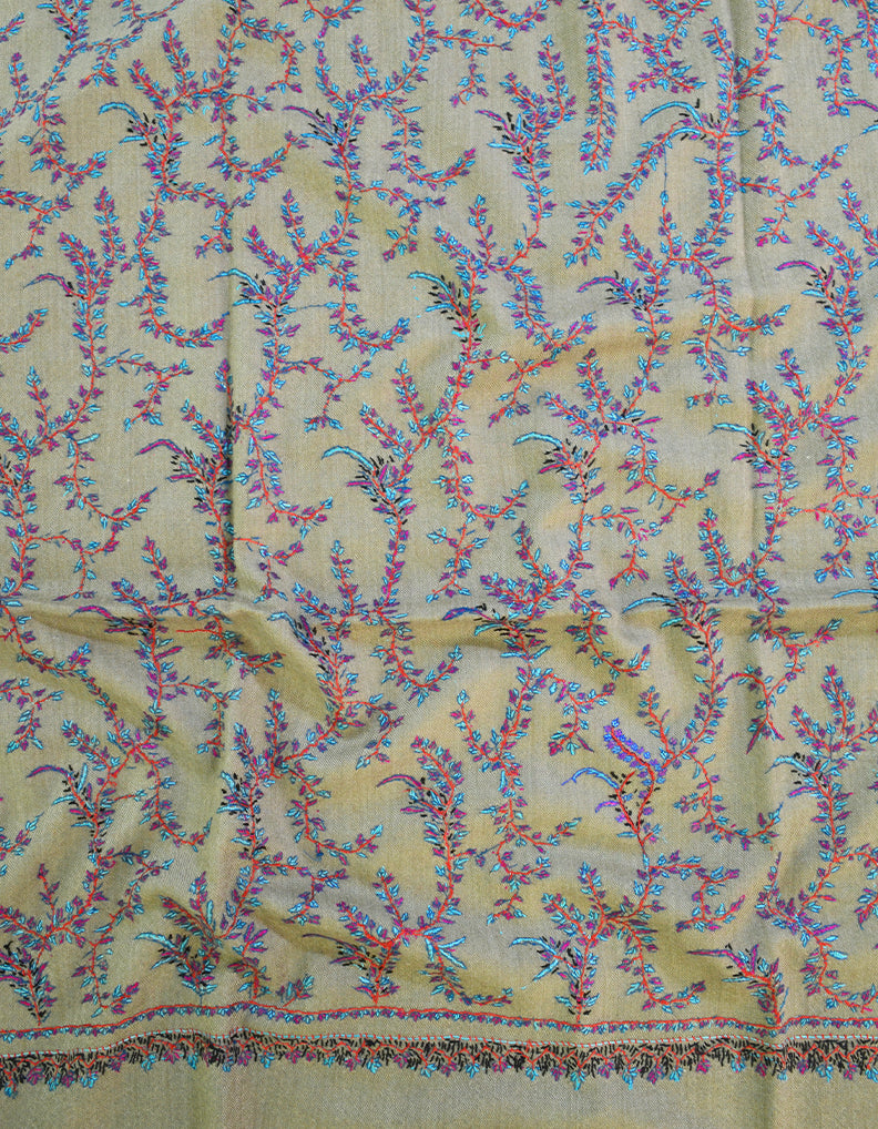 natural embroidery wool shawl 0016