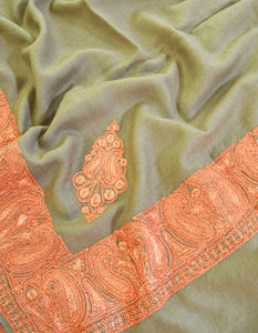 natural tilla embroidery wool shawl 0021