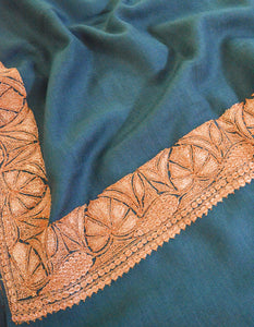 greyish embroidery wool shawl 0023