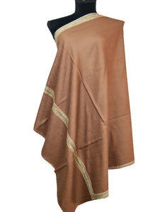 brown embroidery wool shawl 0025