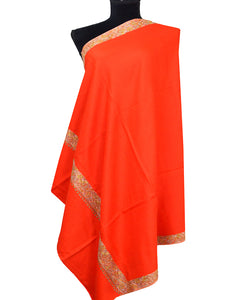 red embroidery wool shawl 0026