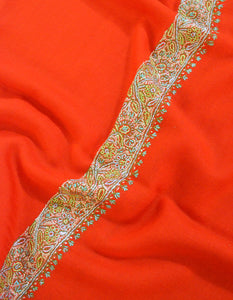 red embroidery wool shawl 0026