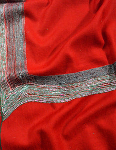 maroon embroidery wool shawl 0028