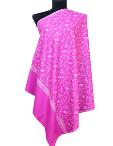 purple embroidery wool shawl 0033