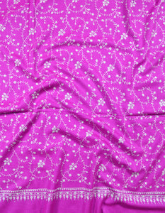 purple embroidery wool shawl 0033