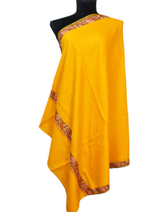 yellow embroidery wool shawl 0036