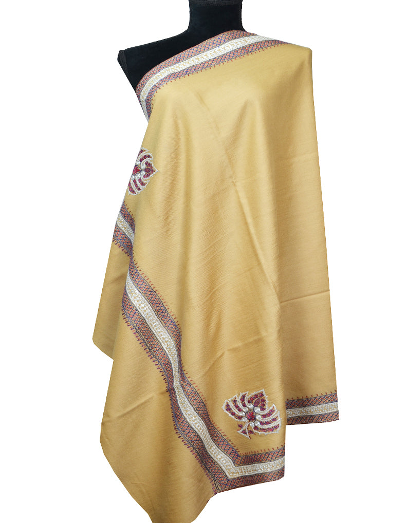 cantaloupe embroidery wool shawl 0053