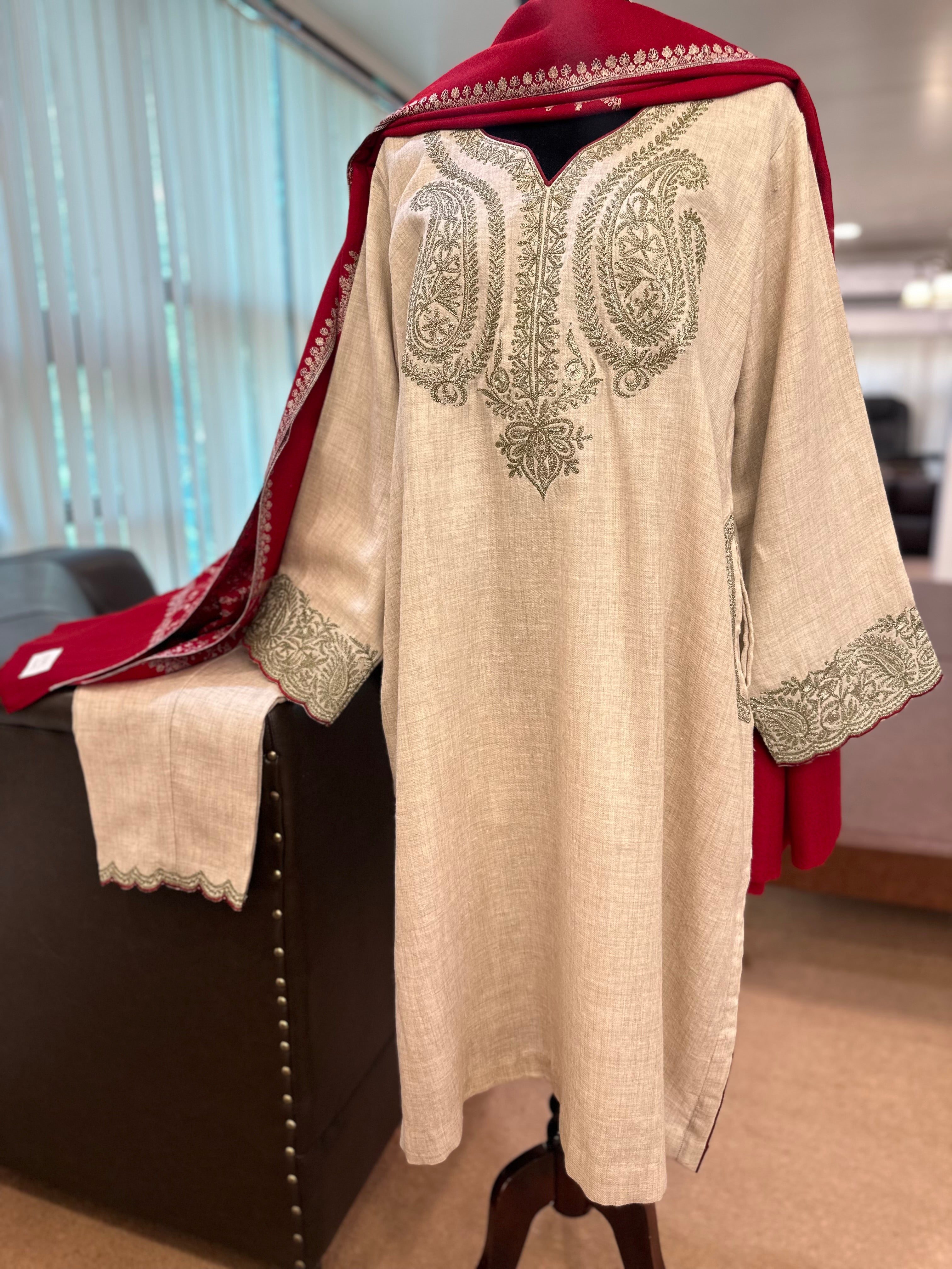 Purepashmina blend kurta set pwb342