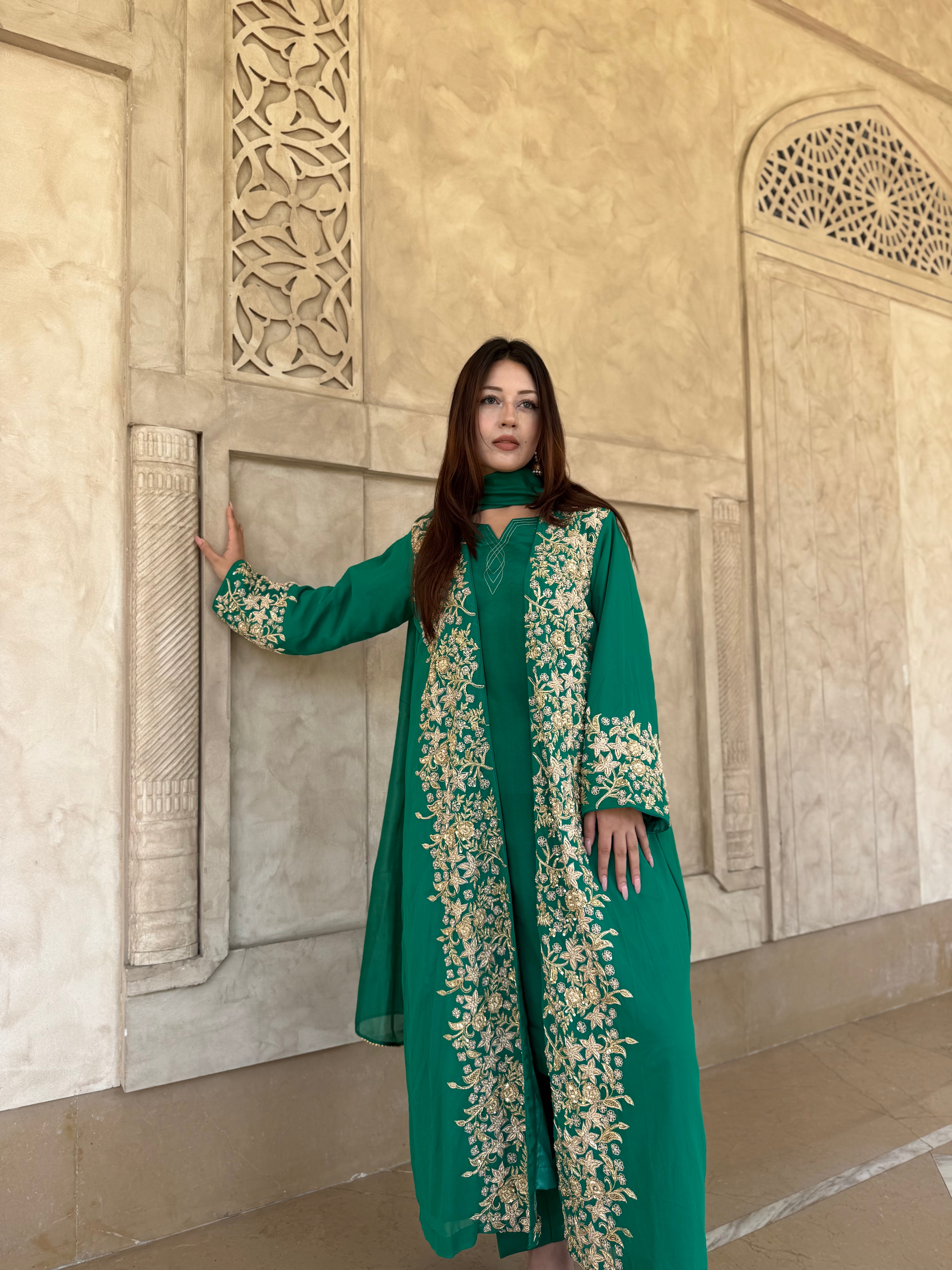 Puresilk dress with shrug pbks138