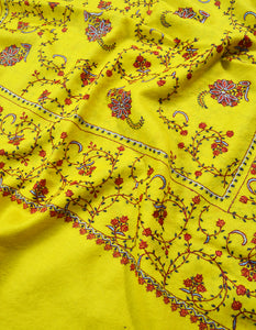yellow embroidery wool stole 0101
