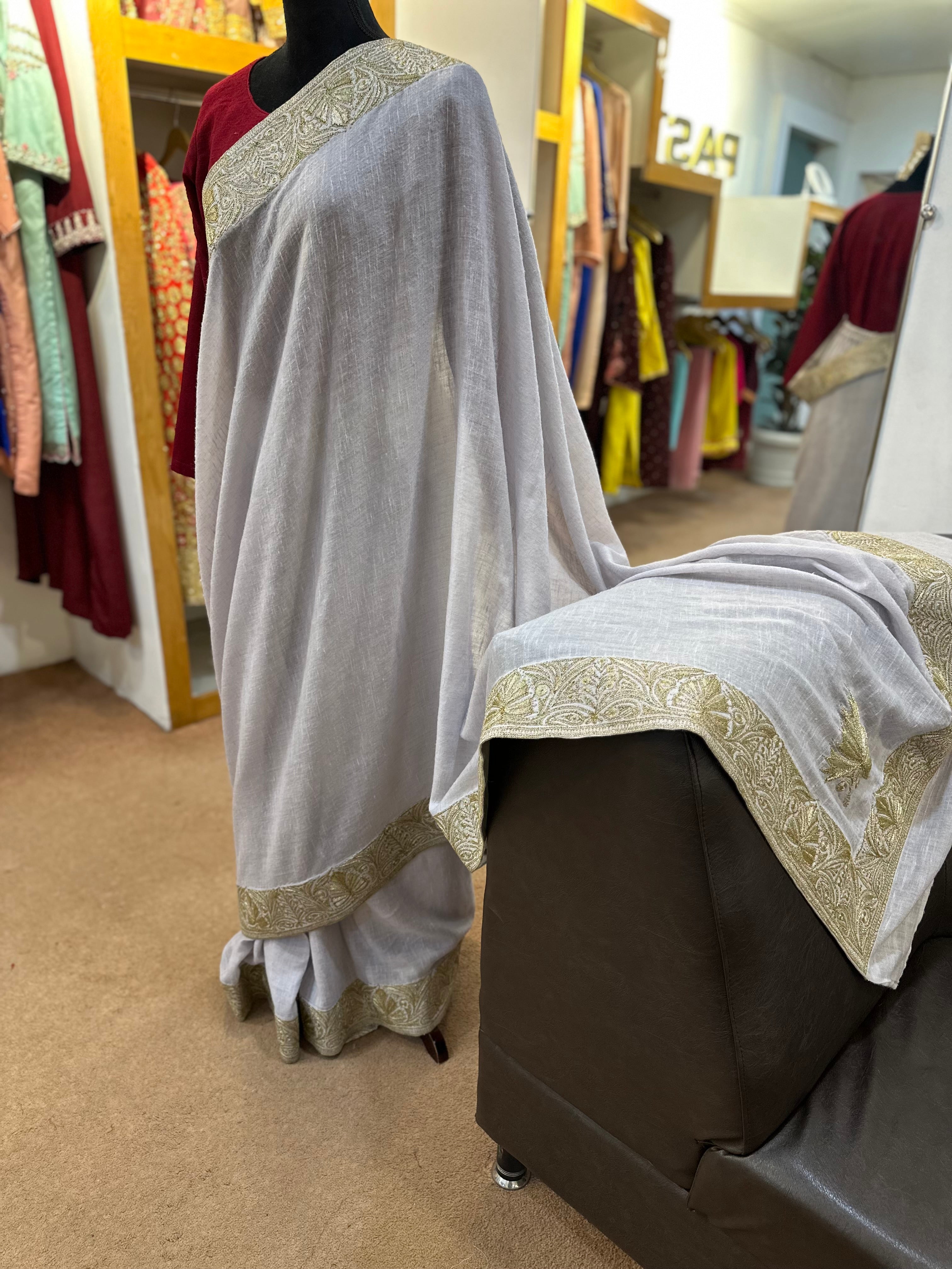 Purepashmina blend saree