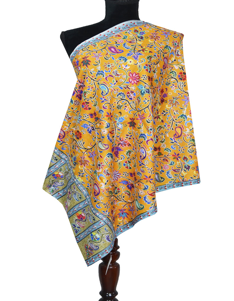 multi-coloured embroidery wool stole 0146