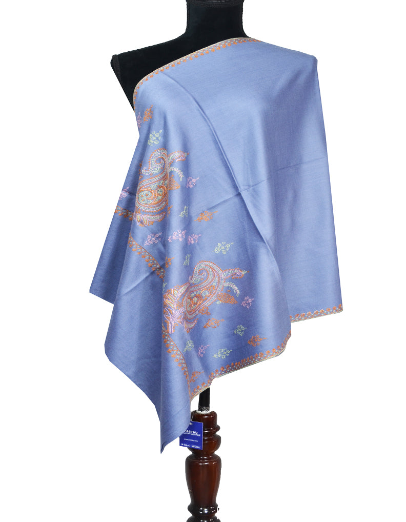 orchid embroidery wool stole 0157