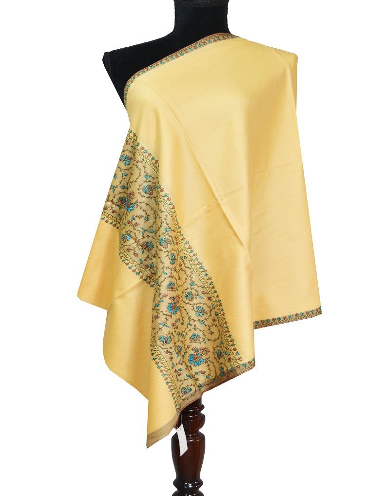 cantaloupe embroidery wool stole 0163