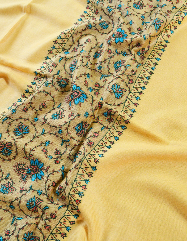 cantaloupe embroidery wool stole 0163