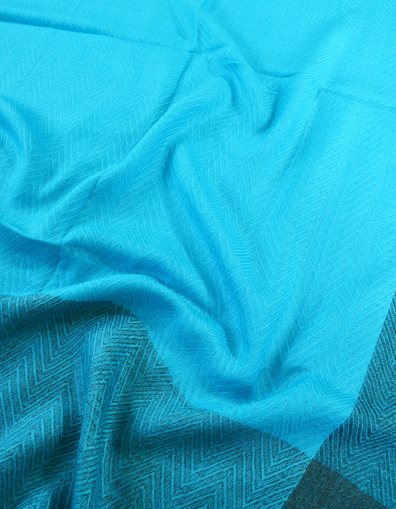 skyblue striped wool stole 0179