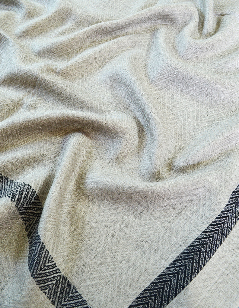 grey striped wool stole 0183