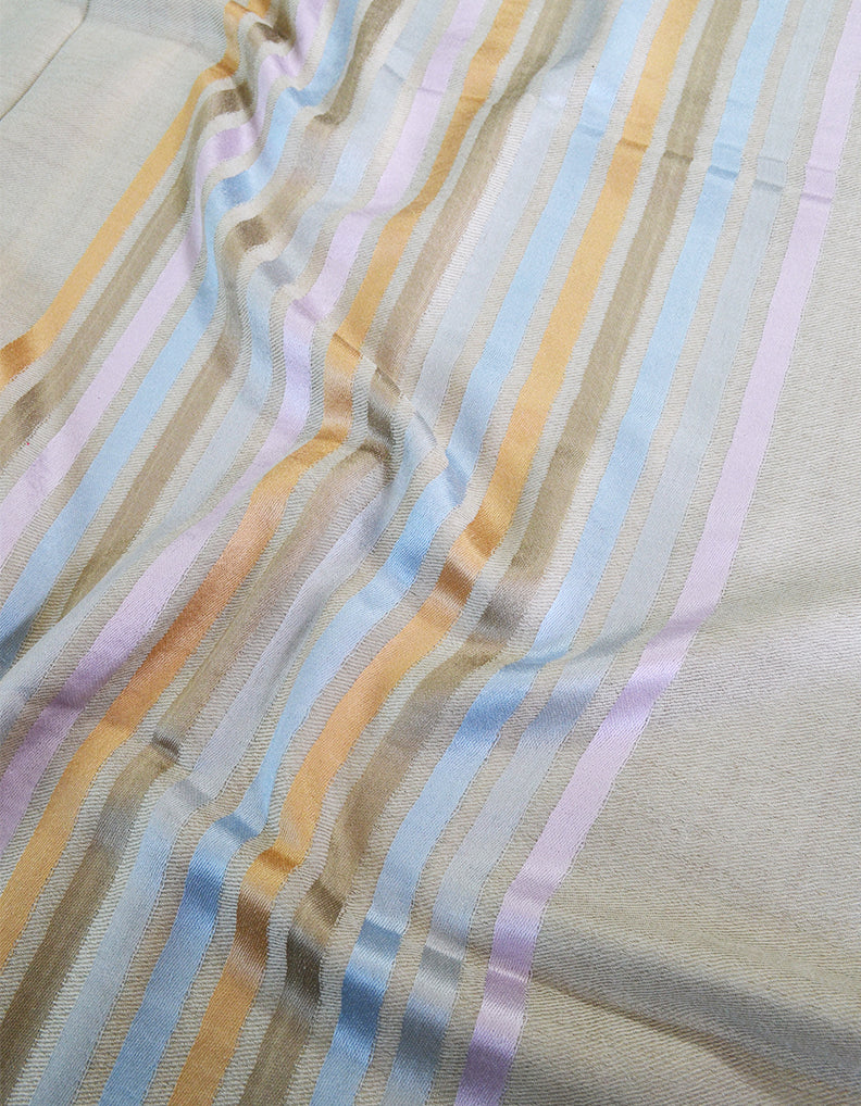 light grey striped wool shawl 0192