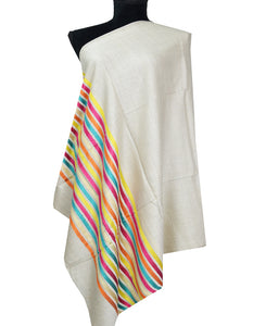 multi-coloured striped wool shawl 0195