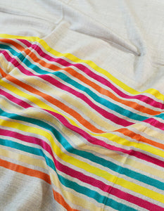 multi-coloured striped wool shawl 0195