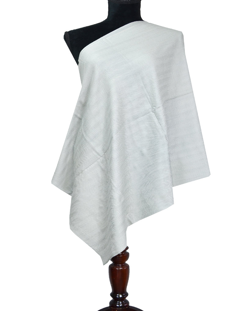 silver striped wool stole 0196