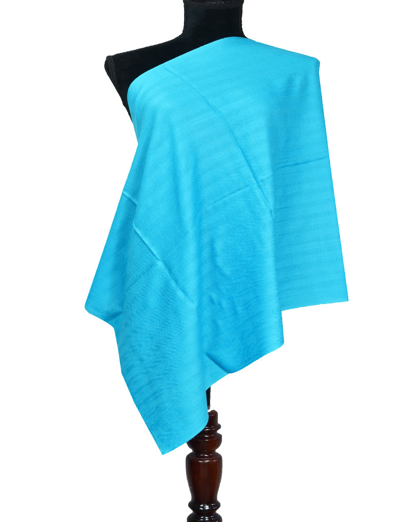 skyblue striped wool stole 0197