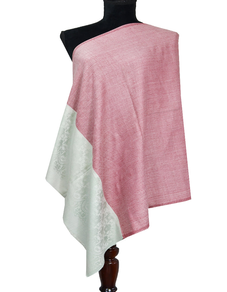 maroon and natural wool stole 0206