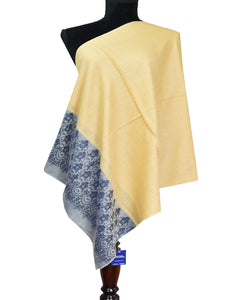 cream and blue wool stole 0213