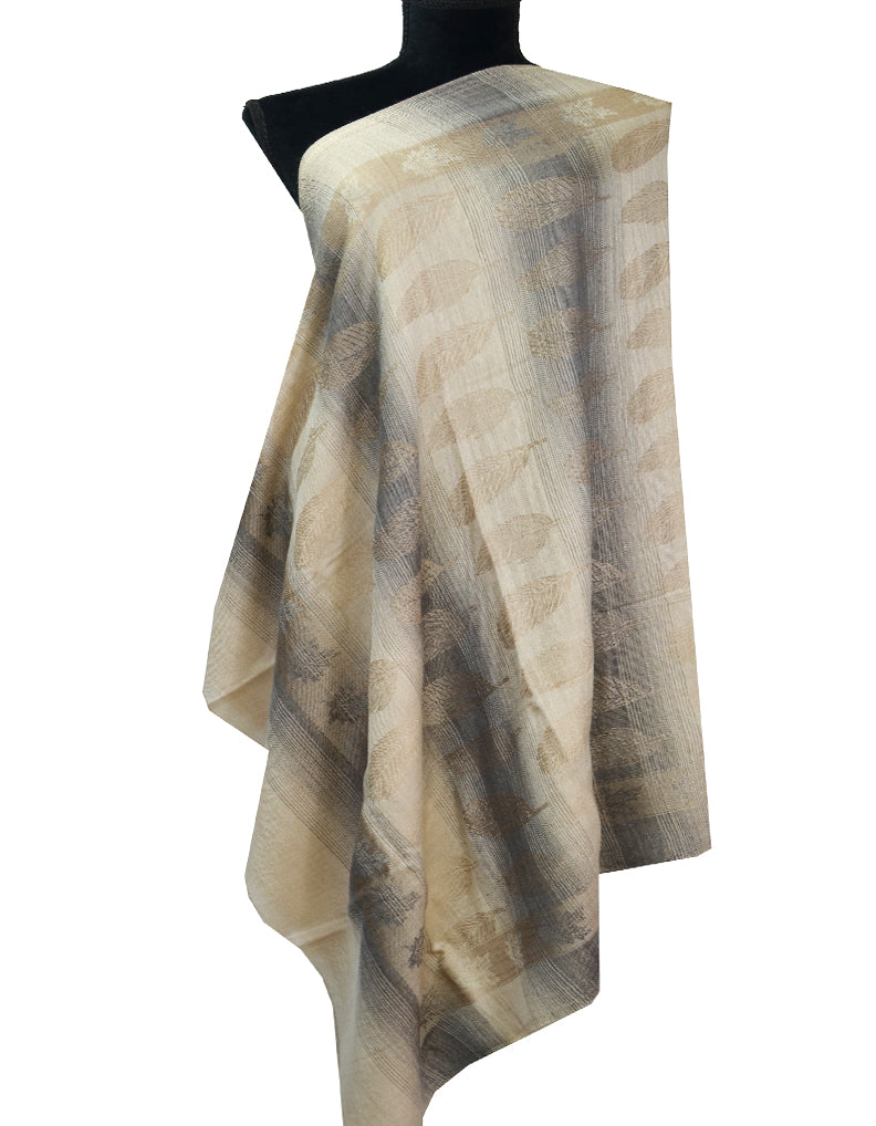 golden and blackish wool shawl 0217