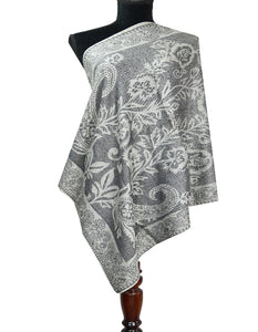 blackish grey wool stole 0244