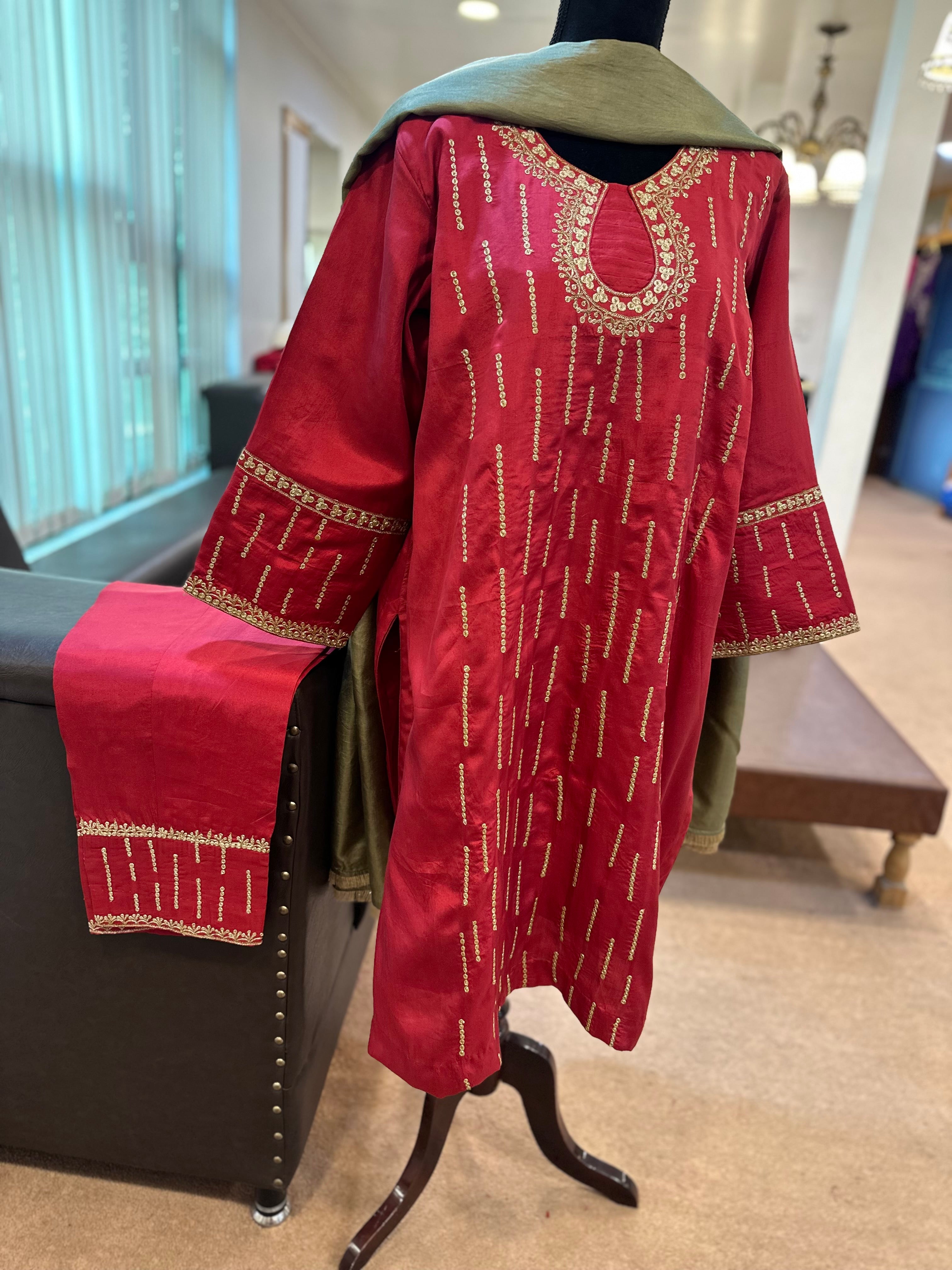 Puresilk 3 piece kurta set mtks842
