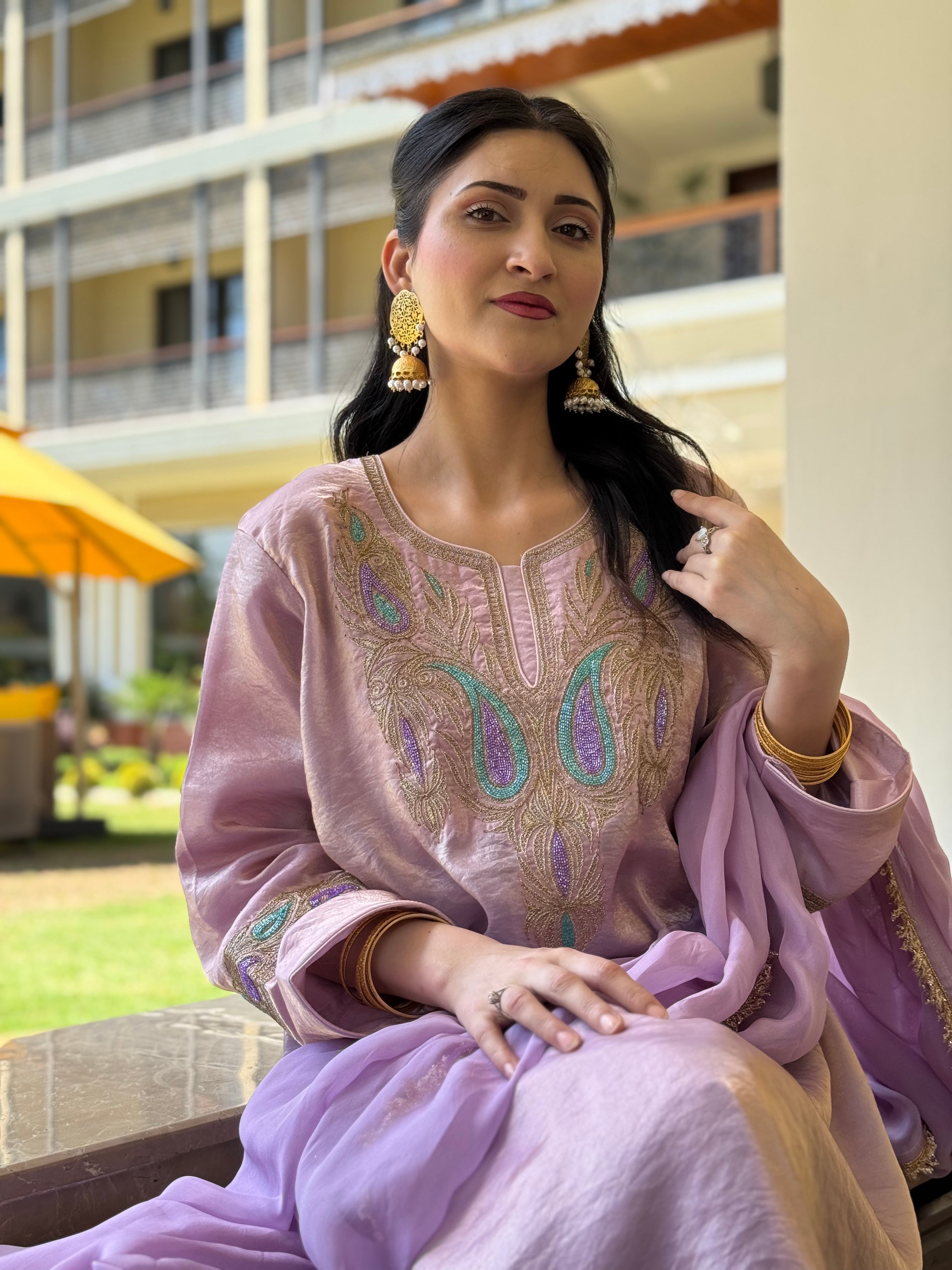Kurta set 3 pc with tilla and handwork mtks861