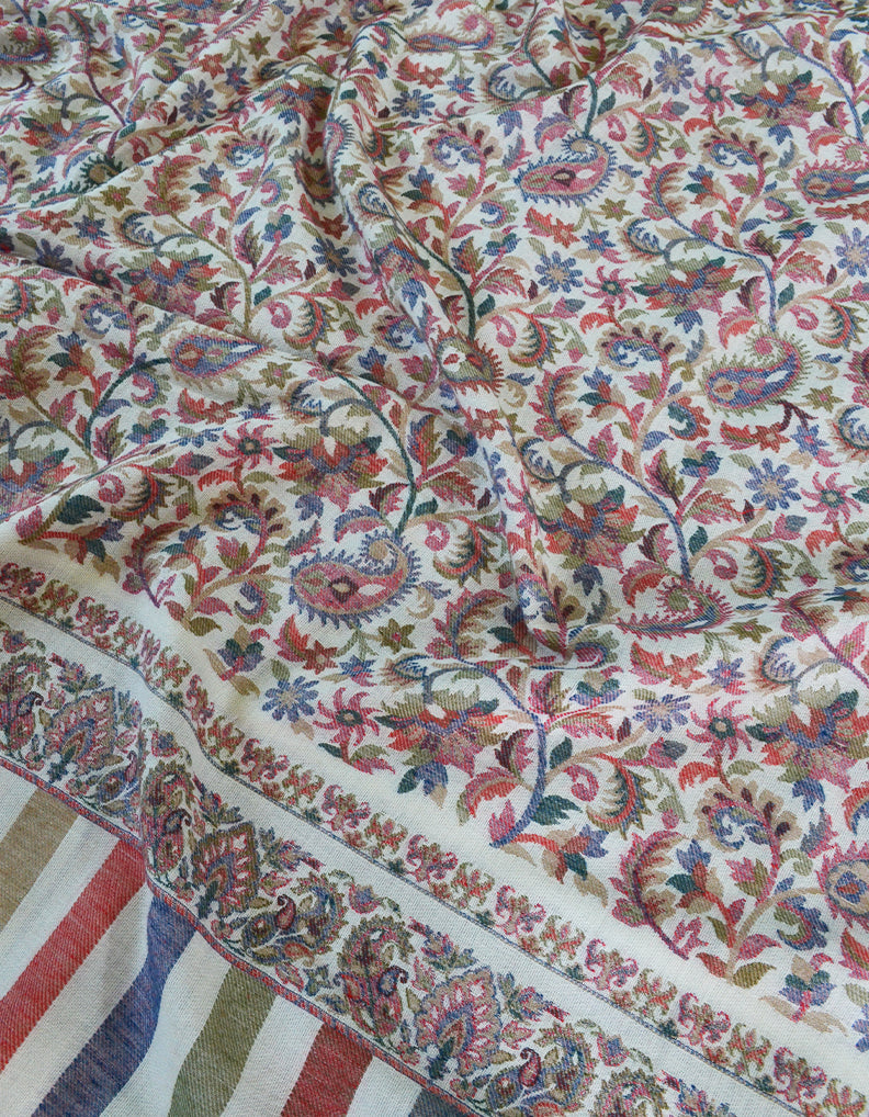 multi-coloured men embroidery wool shawl 0300