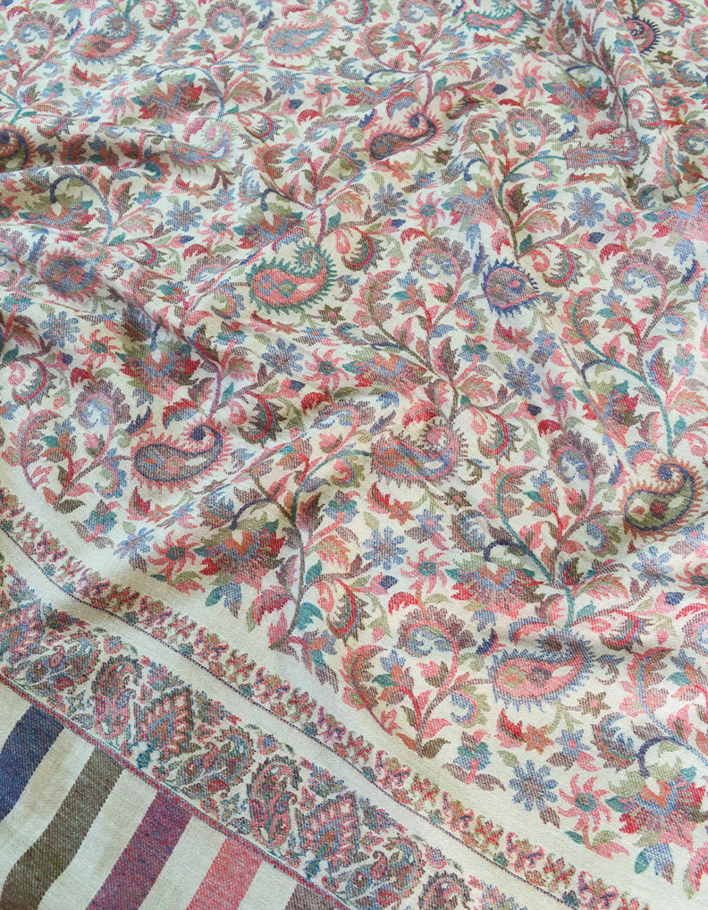 multi-coloured men embroidery wool shawl 0303