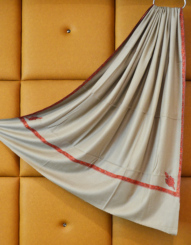 grey men embroidery wool shawl 0309