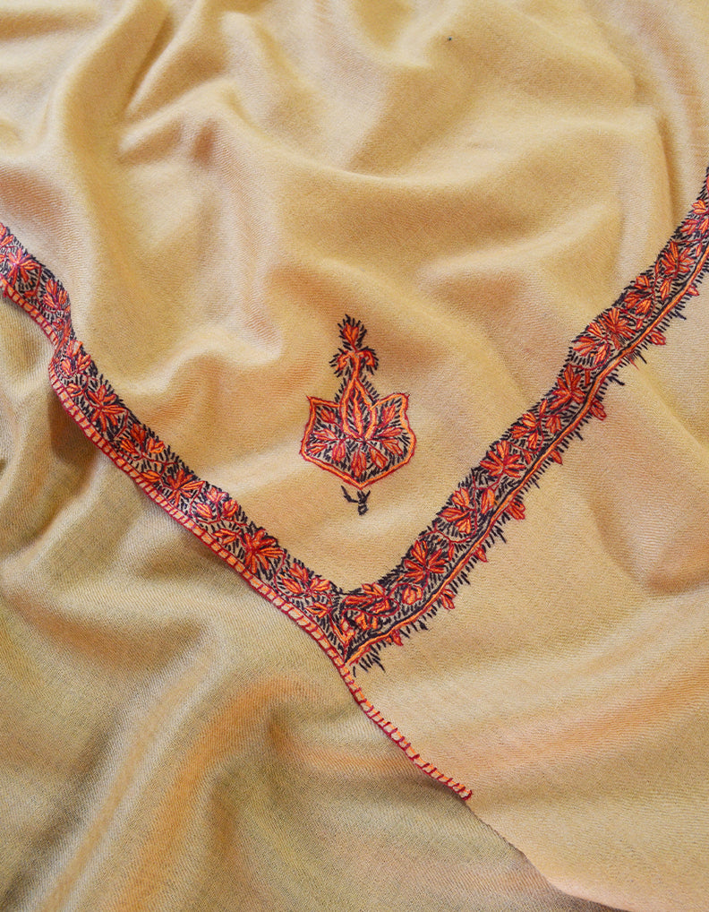 marigold men embroidery wool shawl 0311